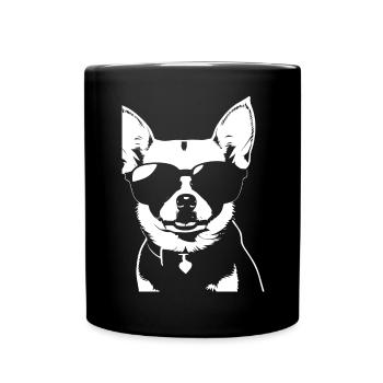Funny Chihuahua wearing Sunglasses Chihuahuas - Full Colour Mug - black - Front