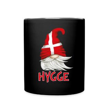 Hygge - hyggelig - Dänemark - Tasse einfarbig - Schwarz - Vorne