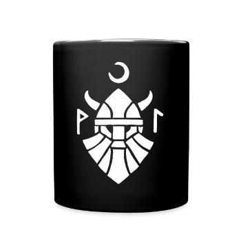 Symbole blanc du guerrier viking - Mug uni - noir - Devant