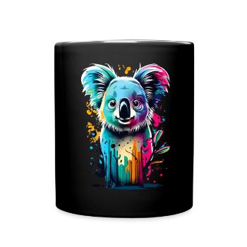 Koala Colorful - Koala Bear Australia Marsupial - Full Colour Mug - black - Front