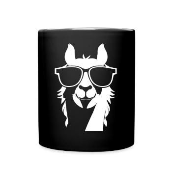 Funny Alpaca Wearing Sunglasses Cool Alpacas - Full Colour Mug - black - Front