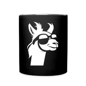 Funny Alpaca Wearing Sunglasses Cool Alpacas - Full Colour Mug - black - Front