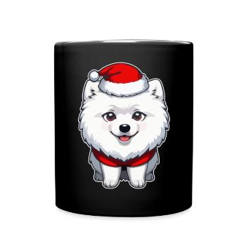 Hund Weihnachten - Tasse einfarbig - Schwarz - Vorne