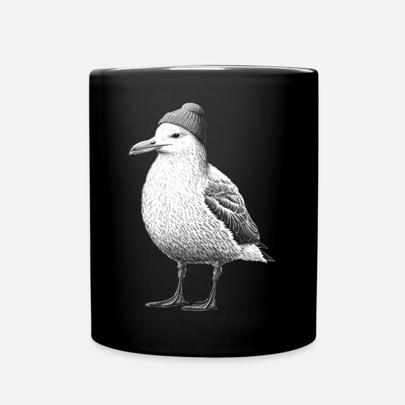 Nordsee Möwe Mütze Beanie schwarz weiß - Tasse einfarbig - Schwarz