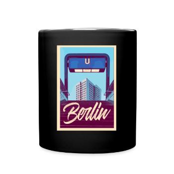 Berlin U-Bahn - Tasse einfarbig - Schwarz - Vorne