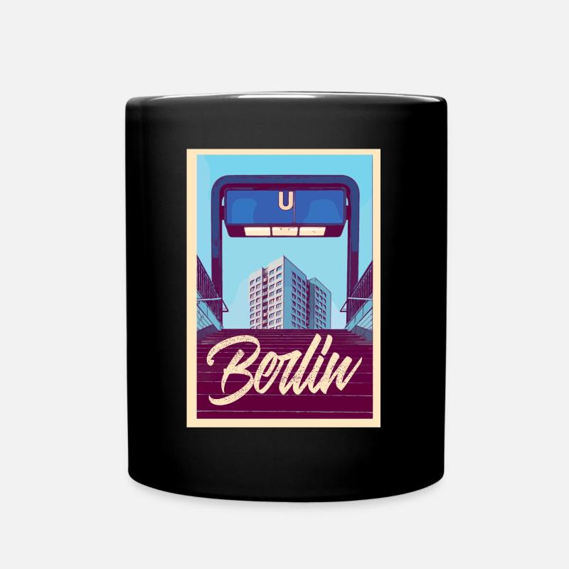 Berlin U-Bahn - Tasse einfarbig - Schwarz