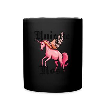 Unique Rose - Tasse einfarbig - Schwarz - Vorne