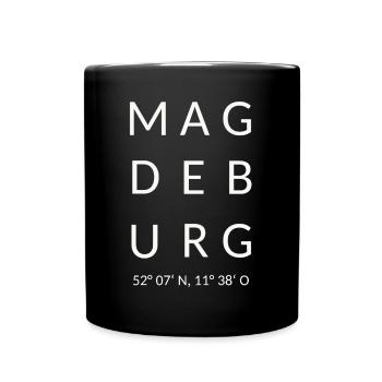 Magdeburg Schriftzug - Tasse einfarbig - Schwarz - Vorne