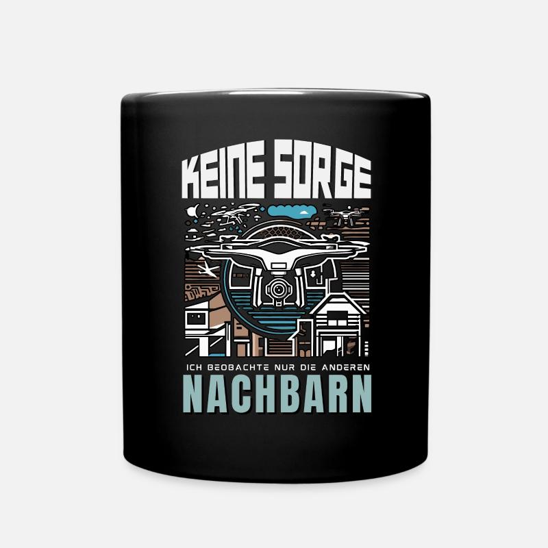 Über den Dächern - Drohnenpilot Style - Tasse einfarbig - Schwarz