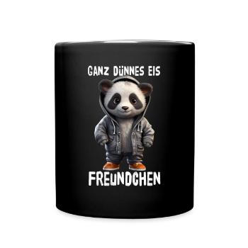 Glace très mince ami panda - Mug uni - noir - Devant