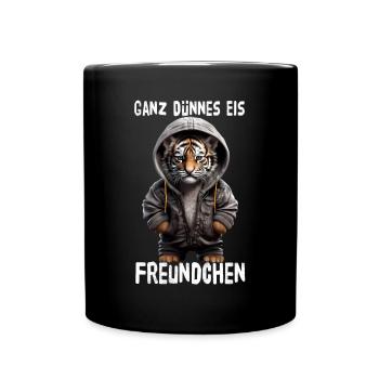 Glace très mince ami tigre - Mug uni - noir - Devant