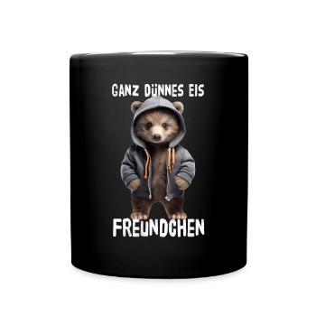Very Thin Ice Friend Bear - Full Colour Mug - black - Front