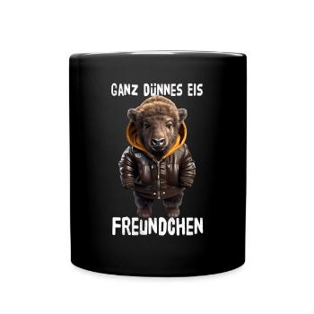 Very Thin Ice Friend Bison - Full Colour Mug - black - Front