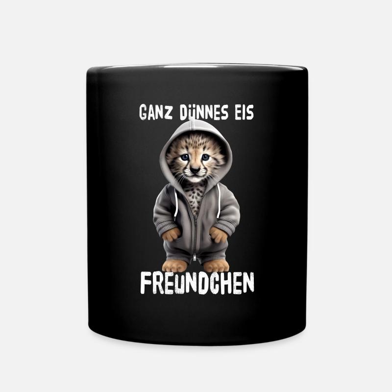Ganz Dünnes Eis Freundchen Gepard - Tasse einfarbig - Schwarz