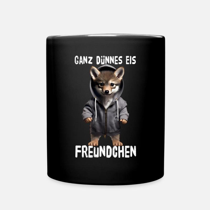 Glace très mince se lier d’amitié avec le coyote - Mug uni - noir