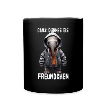 Éléphant ami de glace très mince - Mug uni - noir - Devant
