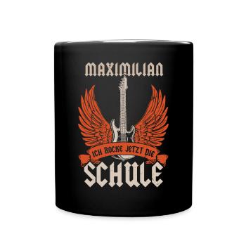 Maximilian I'm rocking the first day of school now - Full Colour Mug - black - Front