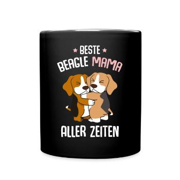 Beste Beagle Mama - Tasse einfarbig - Schwarz - Vorne
