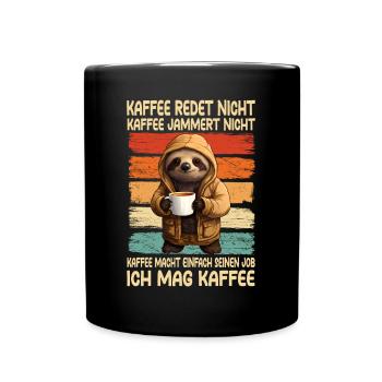 Coffee Don't Talk Coffee Don't Whine Sloth - Full Colour Mug - black - Front