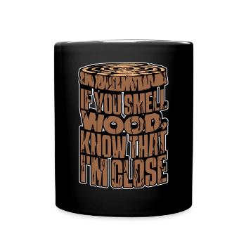 Woodland déclaration bois arbre bûcheron - Mug uni - noir - Devant