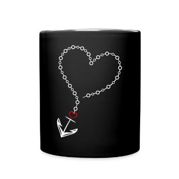 Heart with anchor - Full Colour Mug - black - Front