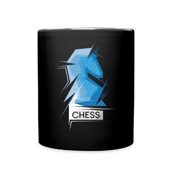 Schach Pferd Origami abstrakt Symbol Illustration - Tasse einfarbig - Schwarz - Vorne