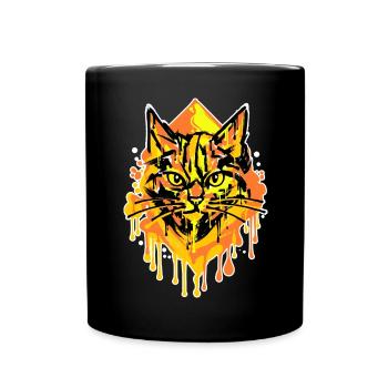 Graffiti Art, Street Art, Wildstyle, Cat - Full Colour Mug - black - Front