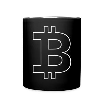 Bitcoin Silhouette Monnaie de poche - Mug uni - noir - Devant