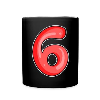 Number 6 Number - Full Colour Mug - black - Front