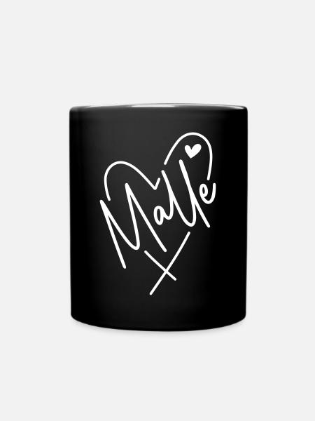 Malle Herz - Tasse einfarbig - Schwarz