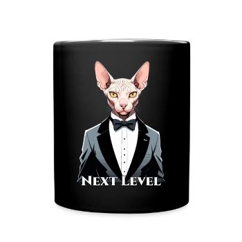 Sphynx Cat Chic Suit Tuxedo Level Gift - Full Colour Mug - black - Front