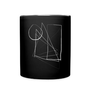 Abstraktes Design: Distortion - Tasse einfarbig - Schwarz - Vorne