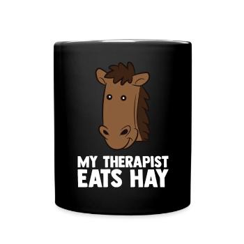 Pferdeliebhaber Reiten Reiten - Tasse einfarbig - Schwarz - Vorne