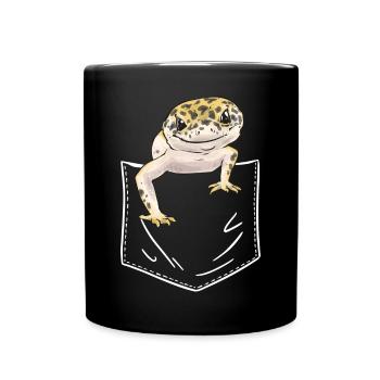 Leopard Gecko Reptile Pet Gecko - Full Colour Mug - black - Front