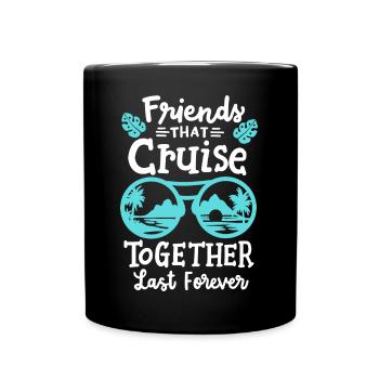 Kreuzfahrturlaub mit Freunden - Tasse einfarbig - Schwarz - Vorne