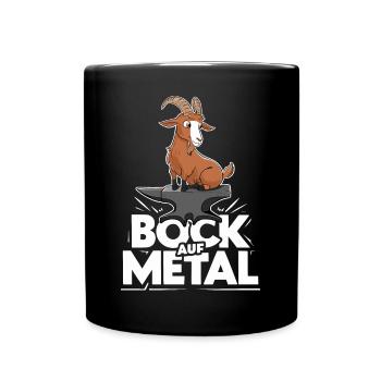 Bock auf Metal - Tasse einfarbig - Schwarz - Vorne