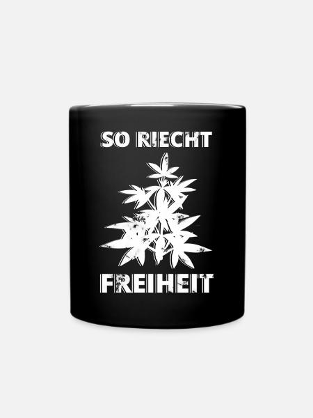 Cannabis Freiheit - Tasse einfarbig - Schwarz