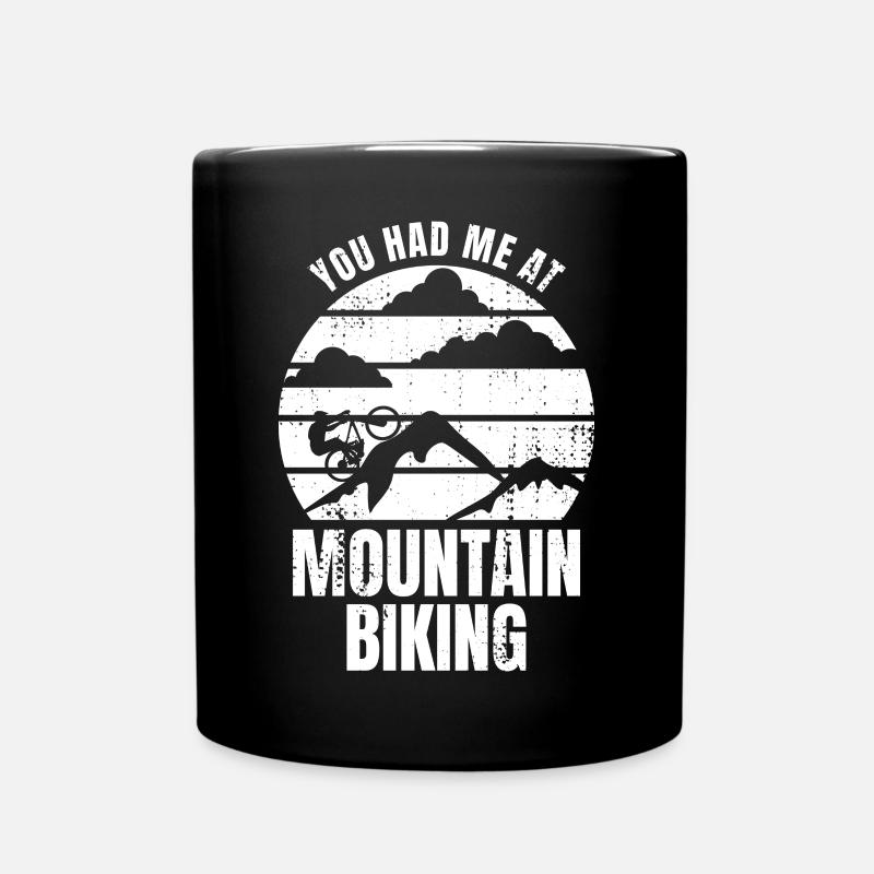 Mountainbikefahrer - Tasse einfarbig - Schwarz