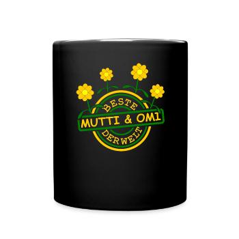 Beste Oma Mama - Tasse einfarbig - Schwarz - Vorne