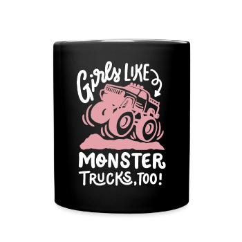 Monstertruck für Mädchen - Tasse einfarbig - Schwarz - Vorne