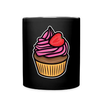 Torte Zeichnung - Tasse einfarbig - Schwarz - Vorne