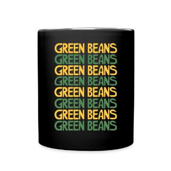 Grüne Bohnen - Tasse einfarbig - Schwarz - Vorne