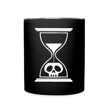 White Hourglass Skull - Full Colour Mug - black - Front
