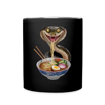 Schlange Ramen - Tasse einfarbig - Schwarz - Vorne