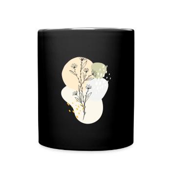 floral design - Tasse einfarbig - Schwarz - Vorne