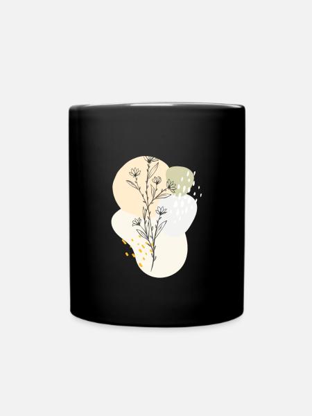 floral design - Tasse einfarbig - Schwarz