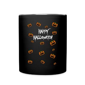Happy Halloween Kürbis Alarm - Tasse einfarbig - Schwarz - Vorne