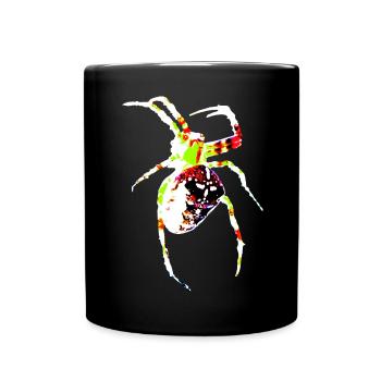 Spider in bright colors - Full Colour Mug - black - Front