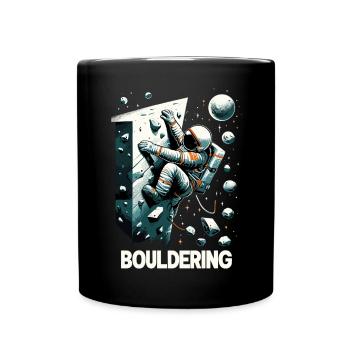 Bouldern Astronaut Raumfahrer Geschenk - Tasse einfarbig - Schwarz - Vorne