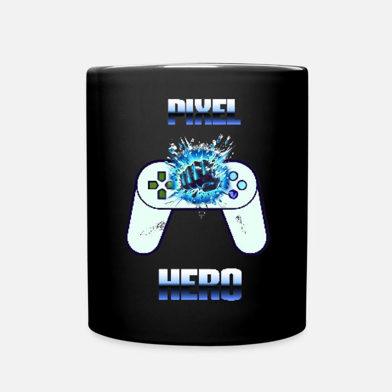 Pixel Hero - Retro Gaming Controller - Full Colour Mug - black